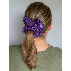 Purple Silky Satin Scrunchie | Big Scrunchies | Fashion Hair Ties | Team Colors